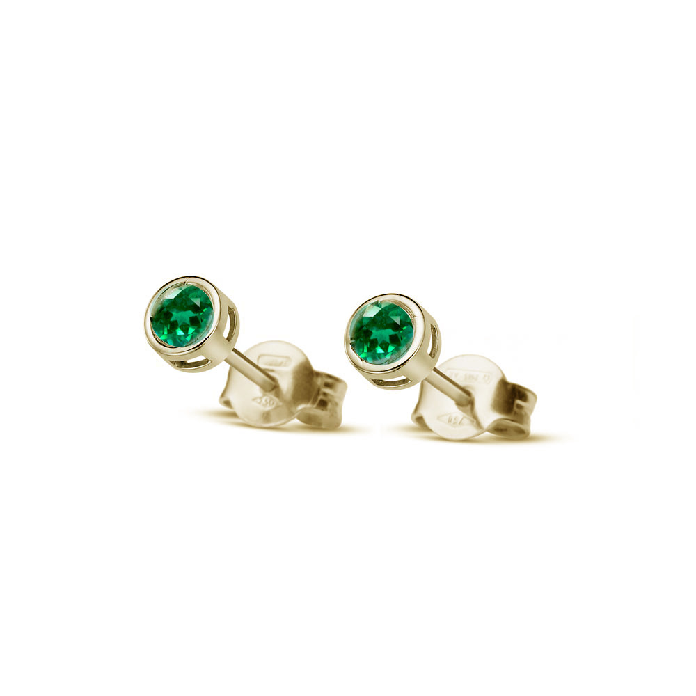 Yellow gold earrings with emeralds BGBR04-03-08