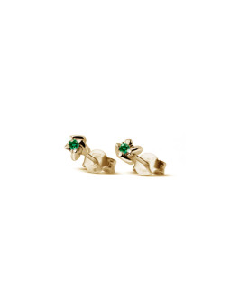 Yellow gold earrings with emeralds BGBR04-03-10