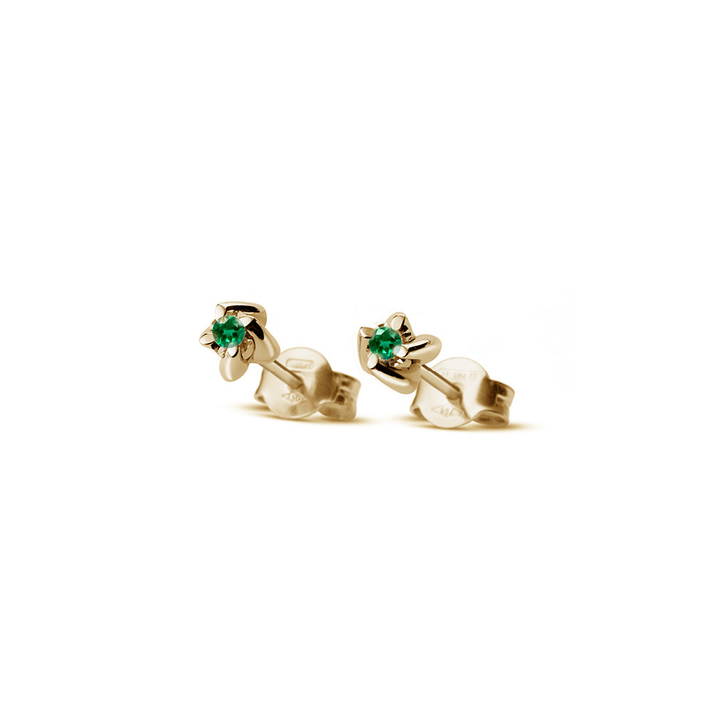 Yellow gold earrings with emeralds BGBR04-03-10