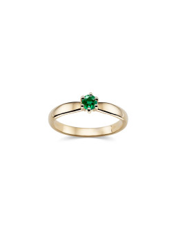 Yellow gold ring with emerald DGBR12-S-03