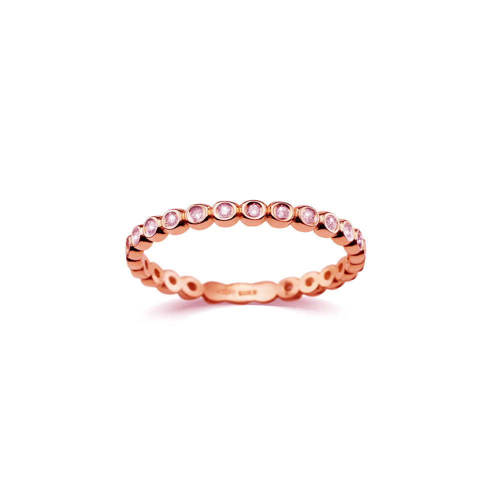 Rose gold ring with diamonds DRBR13-17