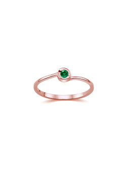 Rose gold ring with emerald DRBR17-SMRGD-21