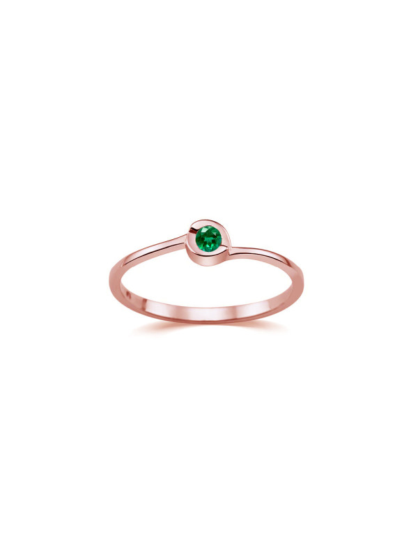 Rose gold ring with emerald DRBR17-SMRGD-21