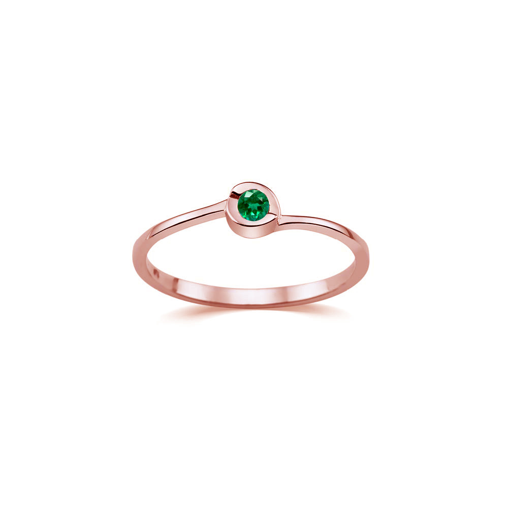 Rose gold ring with emerald DRBR17-SMRGD-21