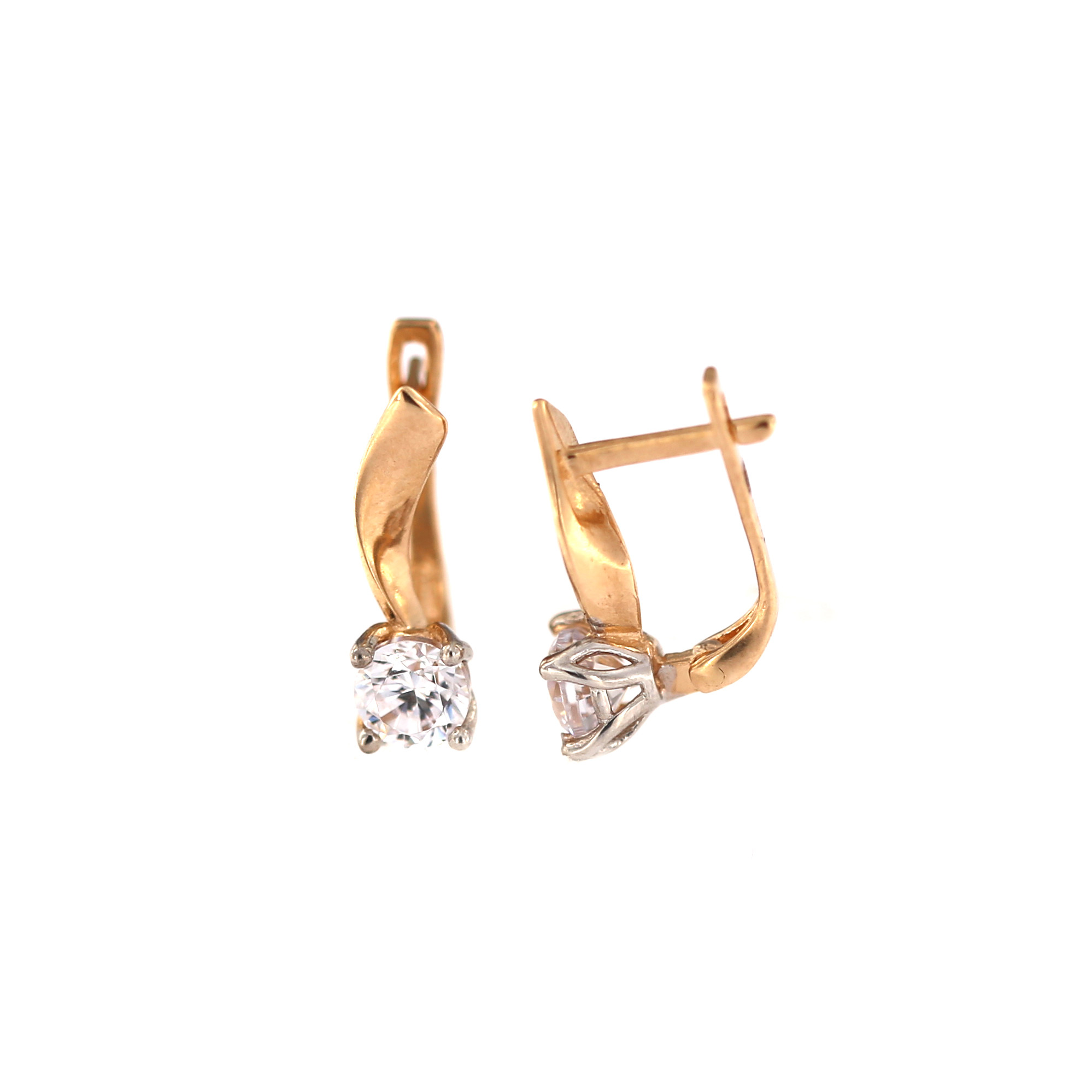 Rose gold zirconia earrings BRA04-02-48