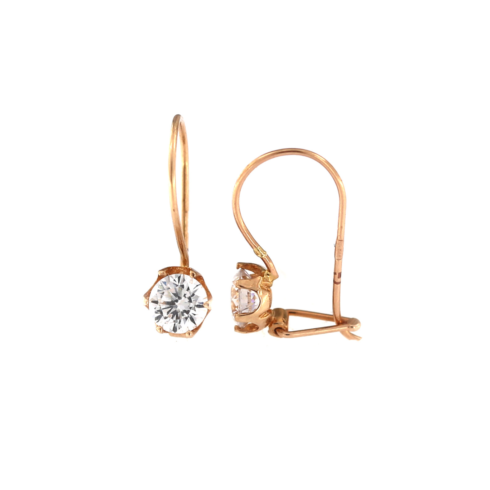 Rose gold zirconia earrings BRB01-02-37