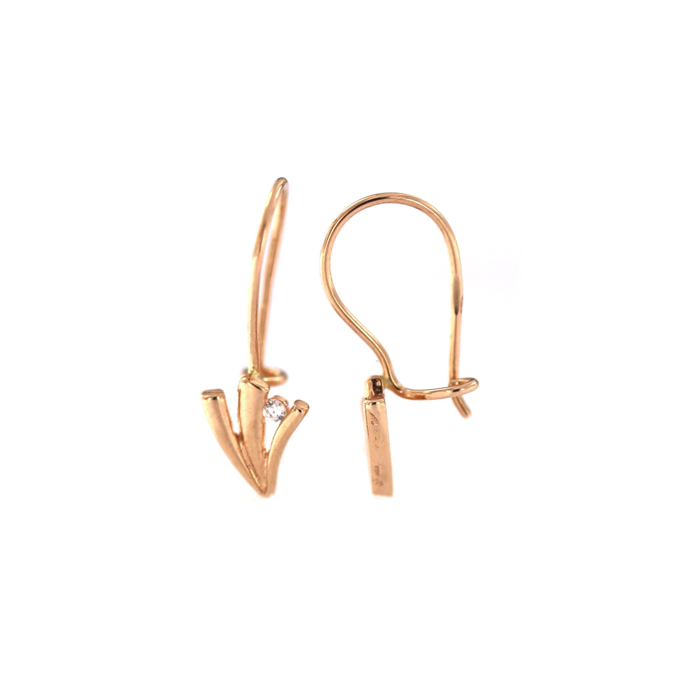 Rose gold zirconia earrings BRB01-02-30