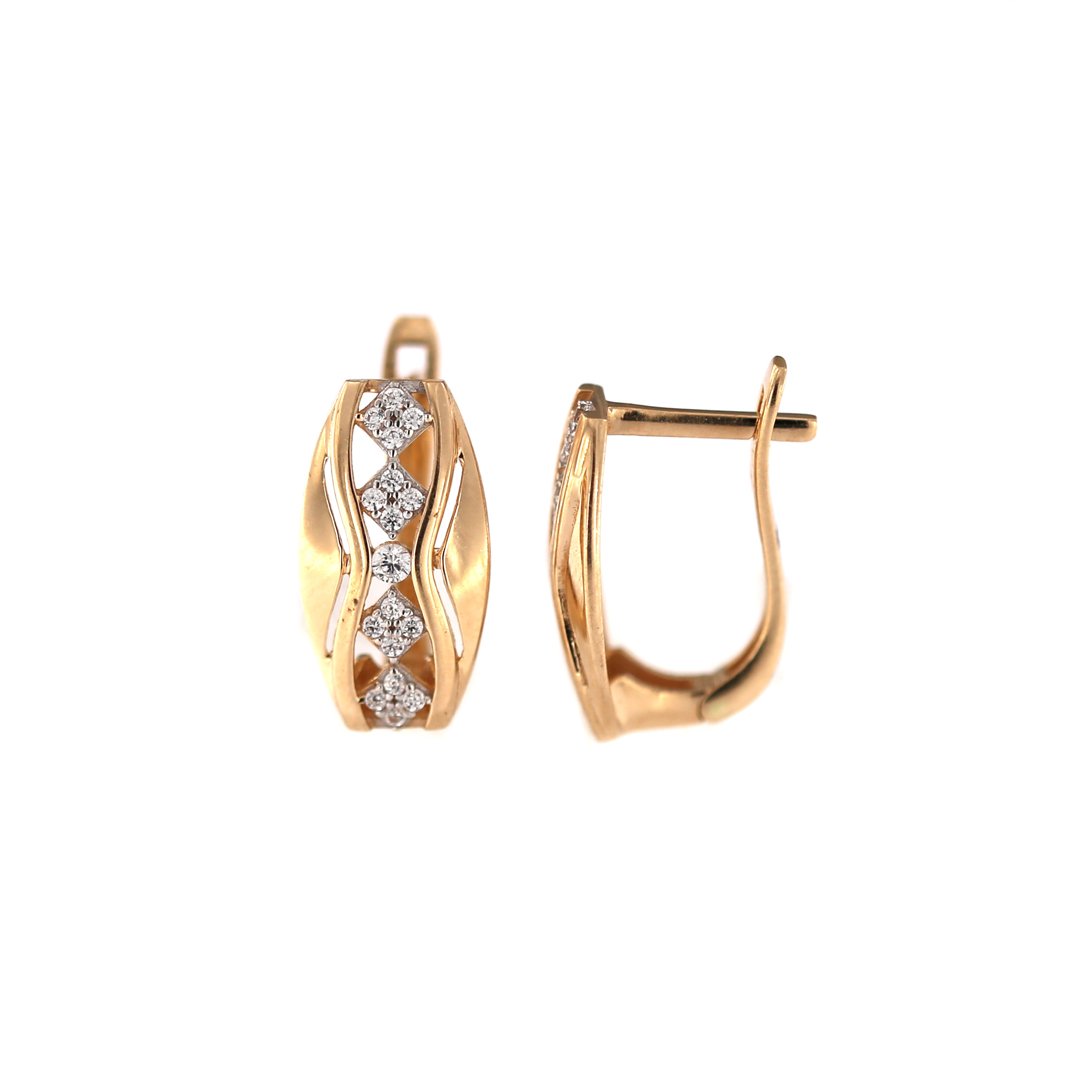 Rose gold zirconia earrings BRA04-08-48