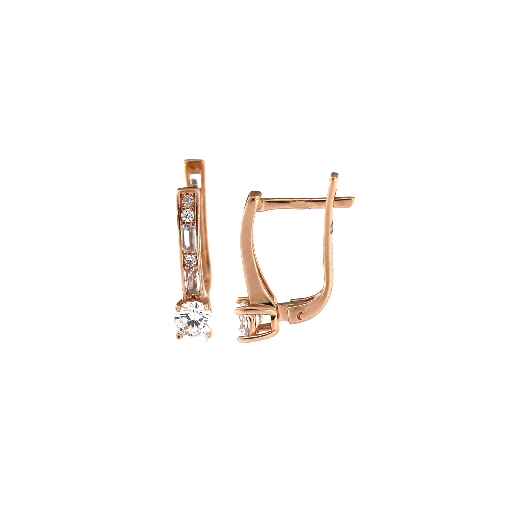Rose gold zirconia earrings BRA04-02-55