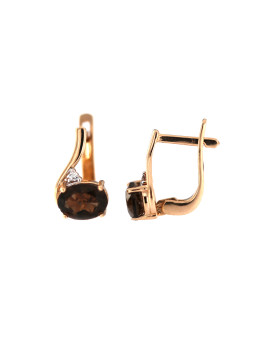 Rose gold smoky quartz earrings BRA01-D-05