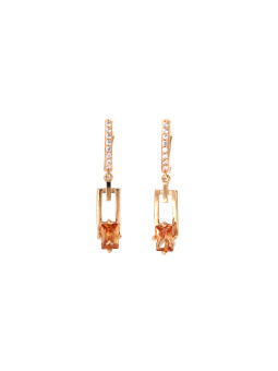 Rose gold zirconia earrings BRA01-O-04