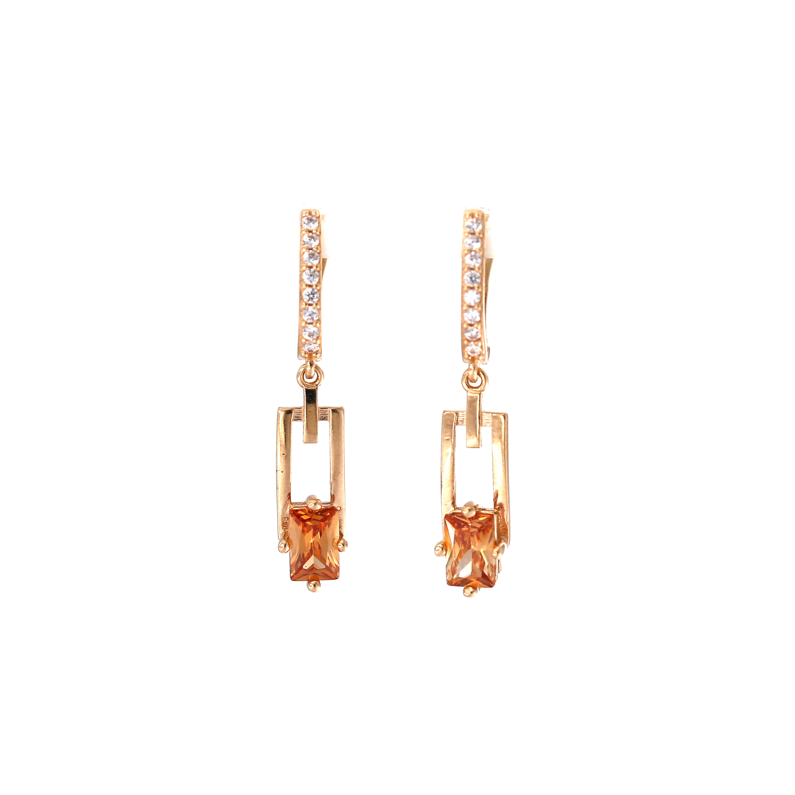 Rose gold zirconia earrings BRA01-O-04