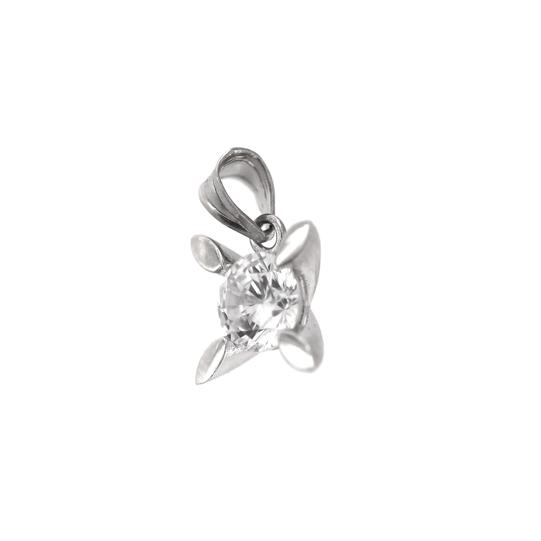 White gold zirconia pendant ABC05-02