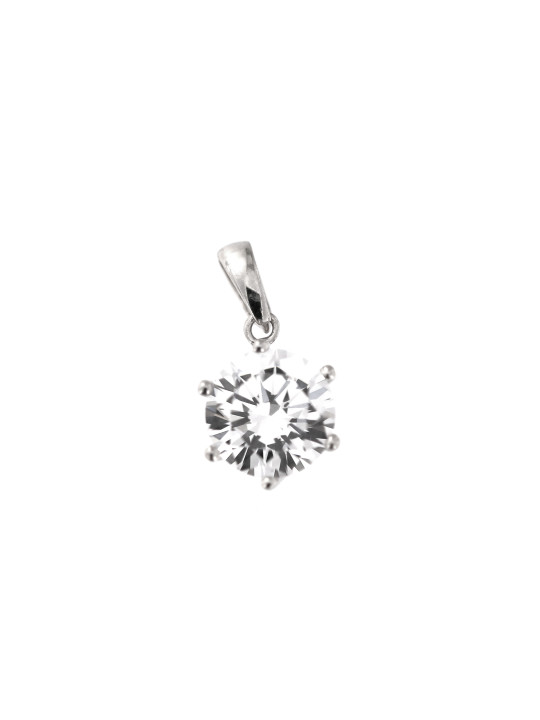 White gold zirconia pendant ABC06-01