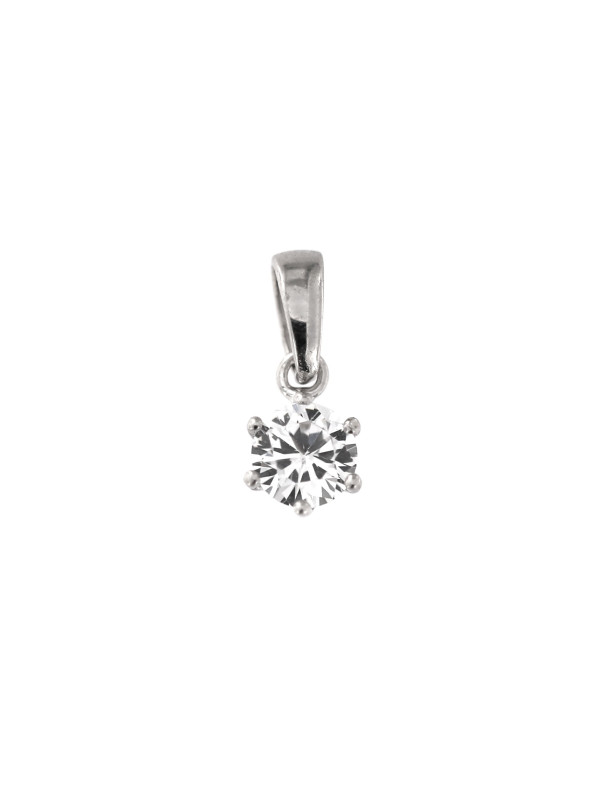 White gold zirconia pendant ABC06-03