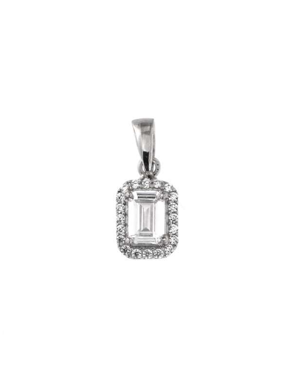 White gold zirconia pendant ABCI01-04