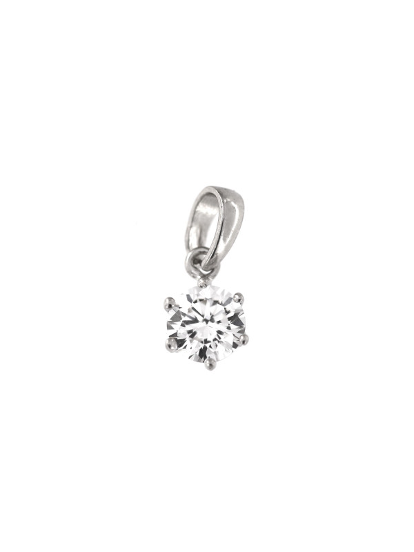 White gold zirconia pendant ABC06-02