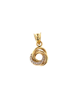Yellow gold zirconia pendant AGBL03-23
