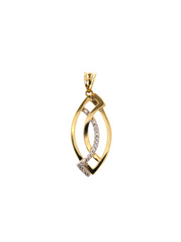 Yellow gold zirconia pendant AGBL04-14