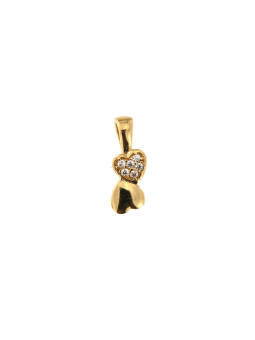 Yellow gold heart pendant AGS02-26