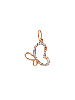 Rose gold butterfly charm ARD16