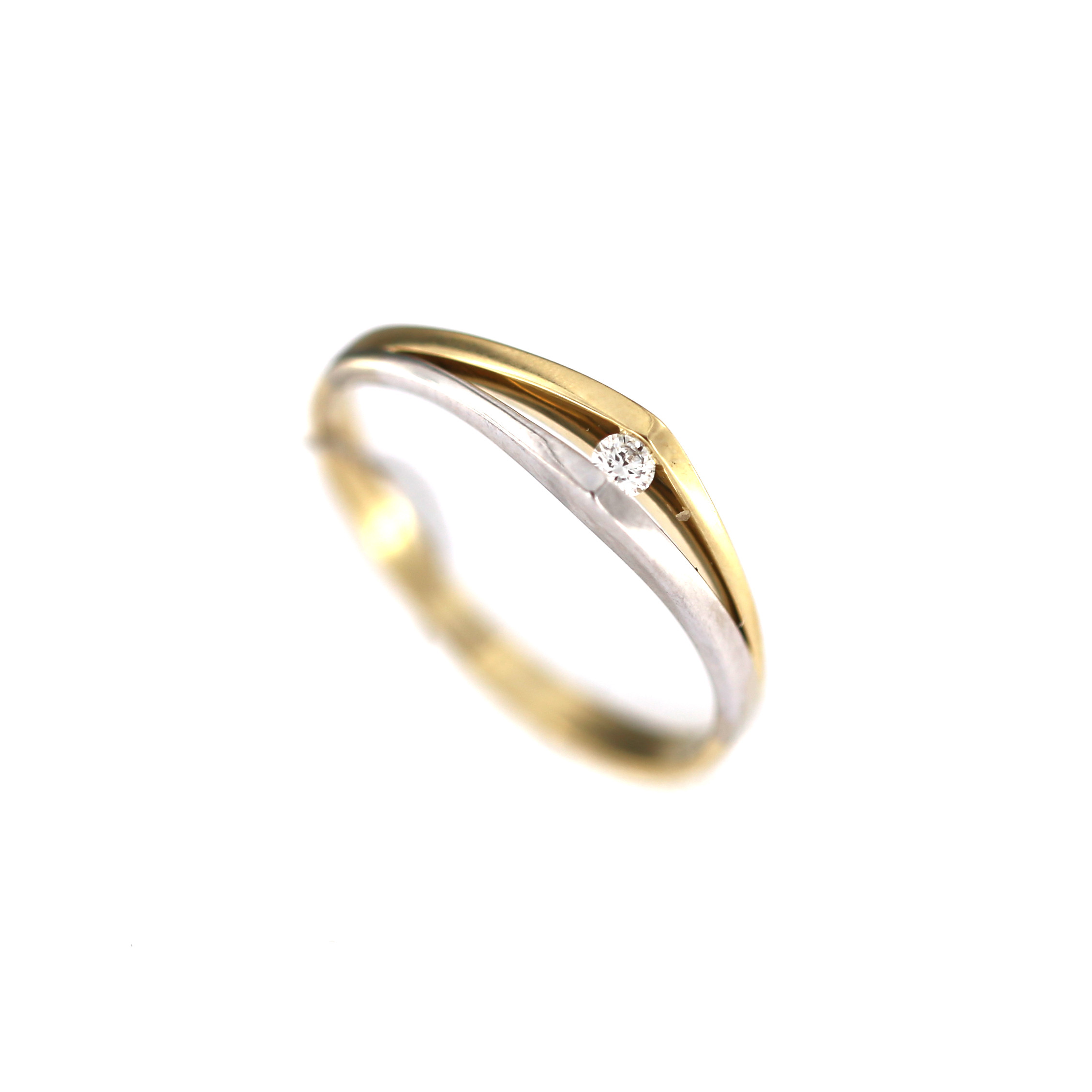 Yellow gold engagement ring with diamond DGBR07-18