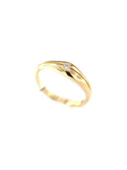 Geltono aukso sužadėtuvių žiedas su briliantu DGBR07-20