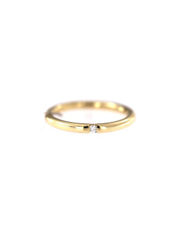 Geltono aukso sužadėtuvių žiedas su briliantu DGBR07-21