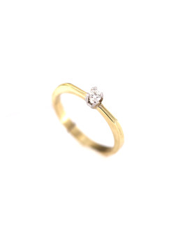 Geltono aukso sužadėtuvių žiedas su briliantu DGBR01-13