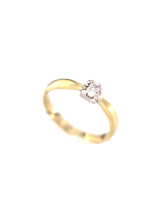 Geltono aukso sužadėtuvių žiedas su briliantu DGBR01-14