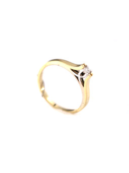 Geltono aukso sužadėtuvių žiedas su briliantu DGBR01-15