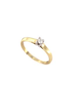 Geltono aukso sužadėtuvių žiedas su briliantu DGBR01-16