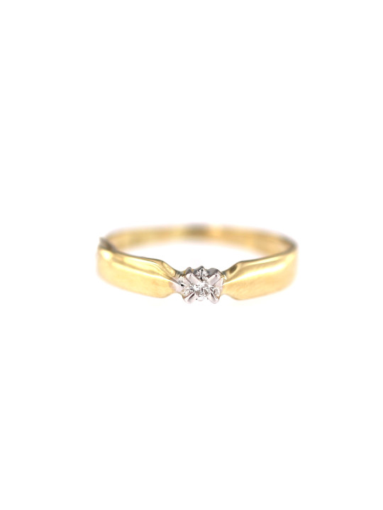 Yellow gold engagement ring with diamond DGBR01-17