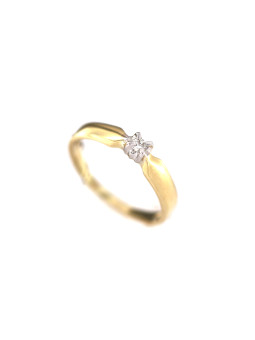 Geltono aukso sužadėtuvių žiedas su briliantu DGBR01-17