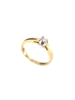 Geltono aukso sužadėtuvių žiedas su briliantu DGBR01-18