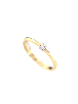 Geltono aukso sužadėtuvių žiedas su briliantu DGBR01-20