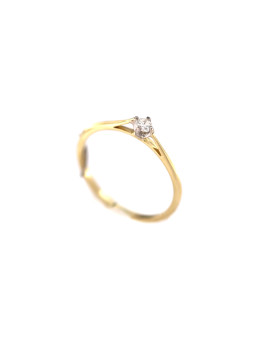 Geltono aukso sužadėtuvių žiedas su briliantu DGBR01-22
