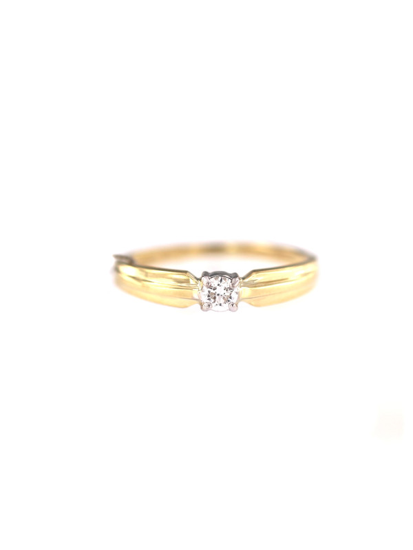 Geltono aukso sužadėtuvių žiedas su briliantu DGBR01-23