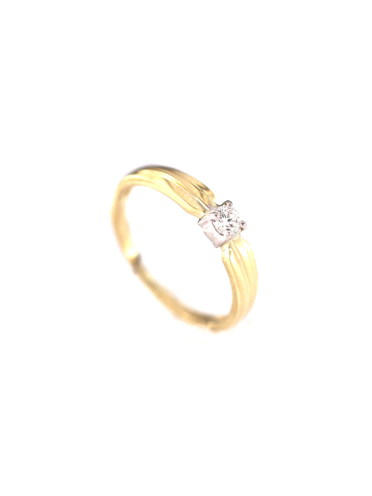 Geltono aukso sužadėtuvių žiedas su briliantu DGBR01-23