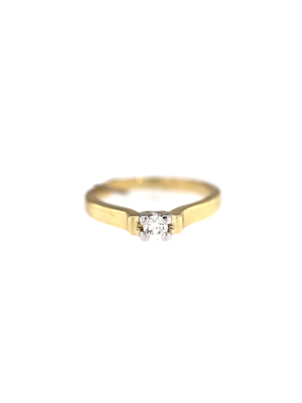 Geltono aukso sužadėtuvių žiedas su briliantu DGBR01-25