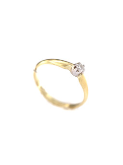 Geltono aukso sužadėtuvių žiedas su briliantu DGBR02-10