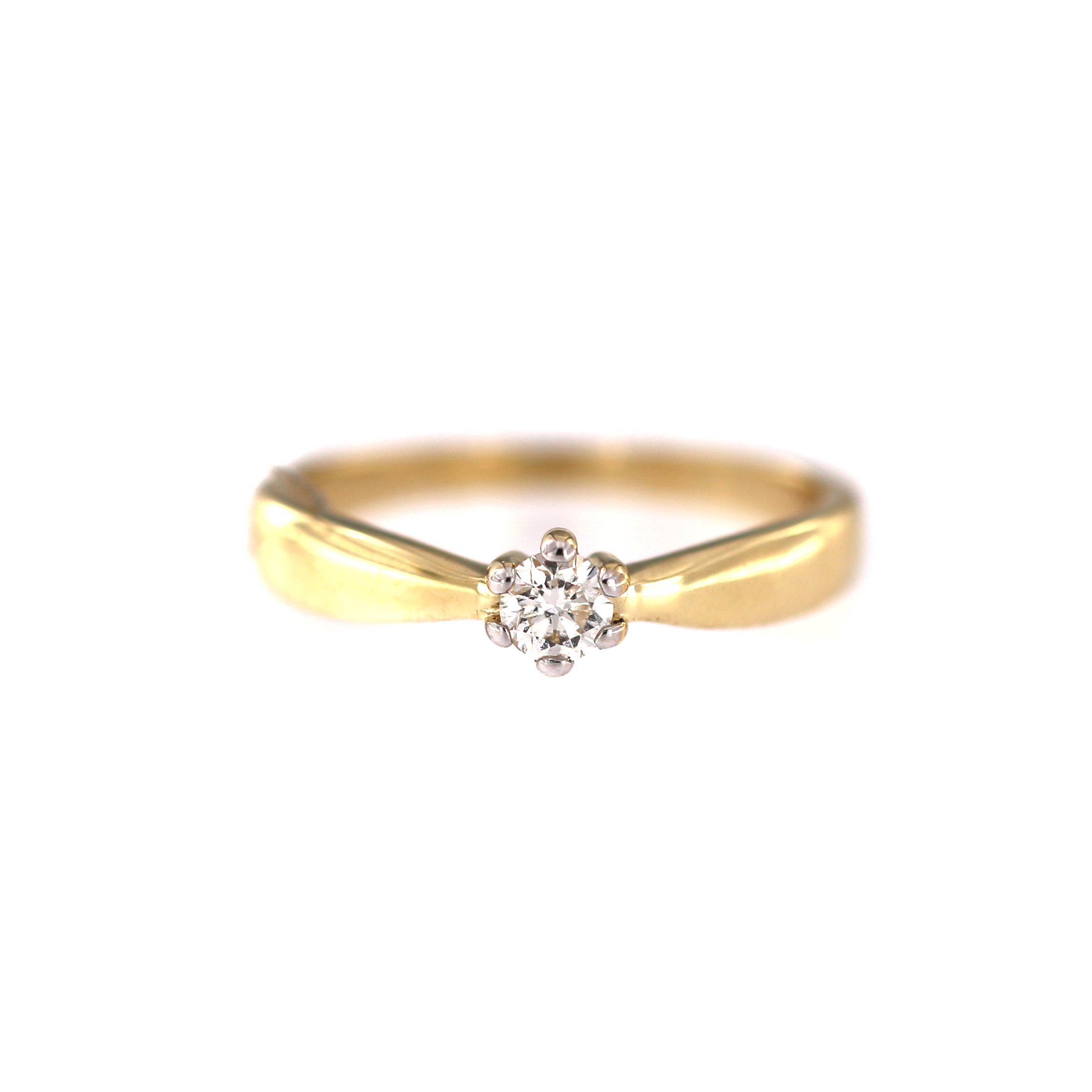 Yellow gold engagement ring with diamond DGBR02-12