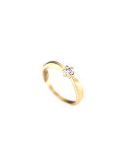 Geltono aukso sužadėtuvių žiedas su briliantu DGBR02-12
