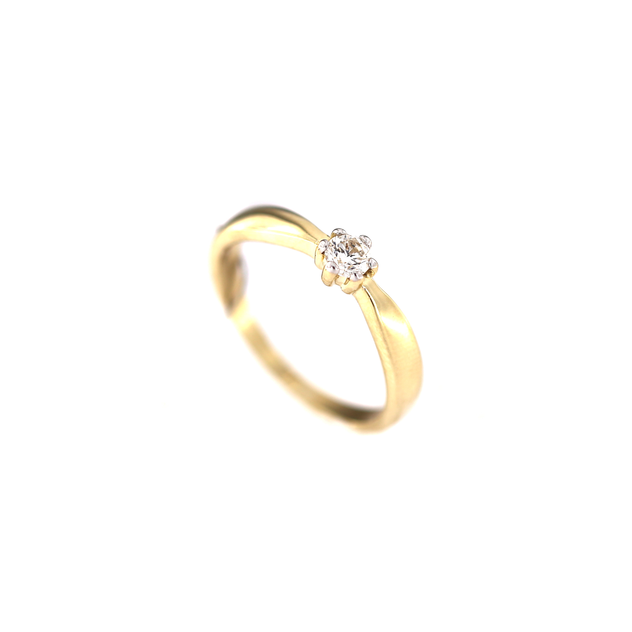 Yellow gold engagement ring with diamond DGBR02-12