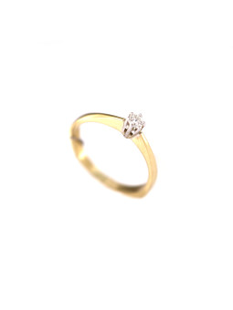 Geltono aukso sužadėtuvių žiedas su briliantu DGBR02-13
