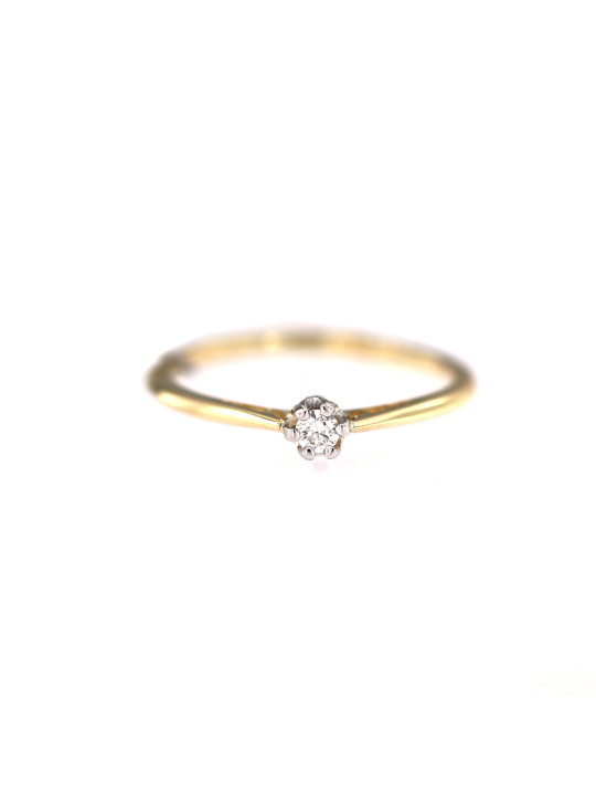 Yellow gold engagement ring with diamond DGBR02-14