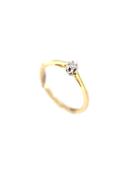 Geltono aukso sužadėtuvių žiedas su briliantu DGBR02-14