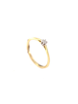 Geltono aukso sužadėtuvių žiedas su briliantu DGBR02-15