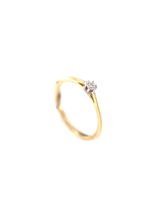 Yellow gold engagement ring with diamond DGBR02-15