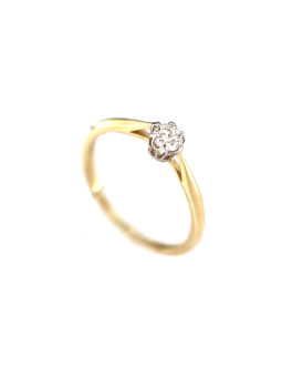 Geltono aukso sužadėtuvių žiedas su briliantu DGBR02-16